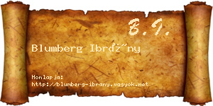 Blumberg Ibrány névjegykártya